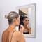 Head West 29" Chrome & White Tile Textured Frame Vanity Mirror